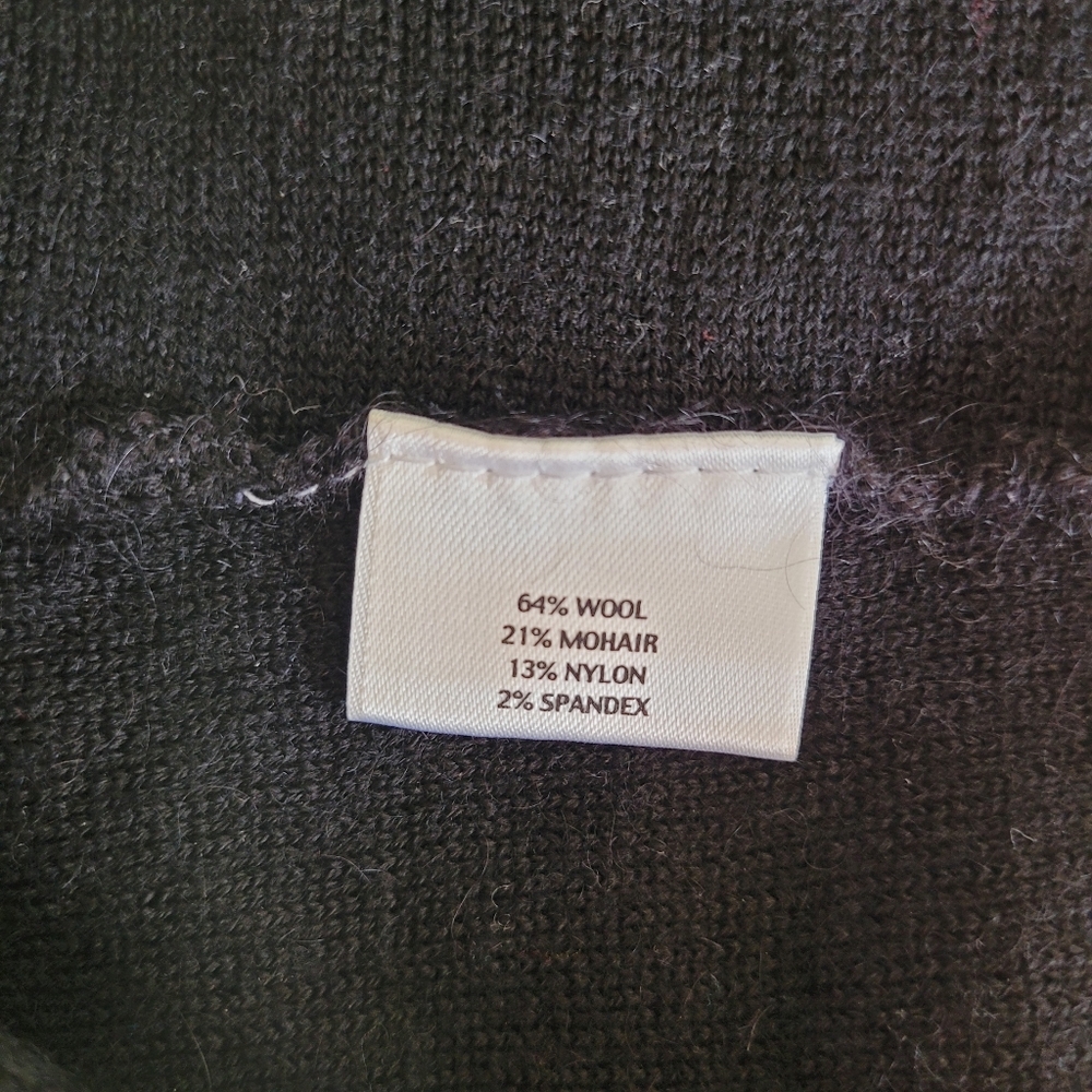 Eileen Fisher wool mohair black short cardigan - Picture 7 of 8